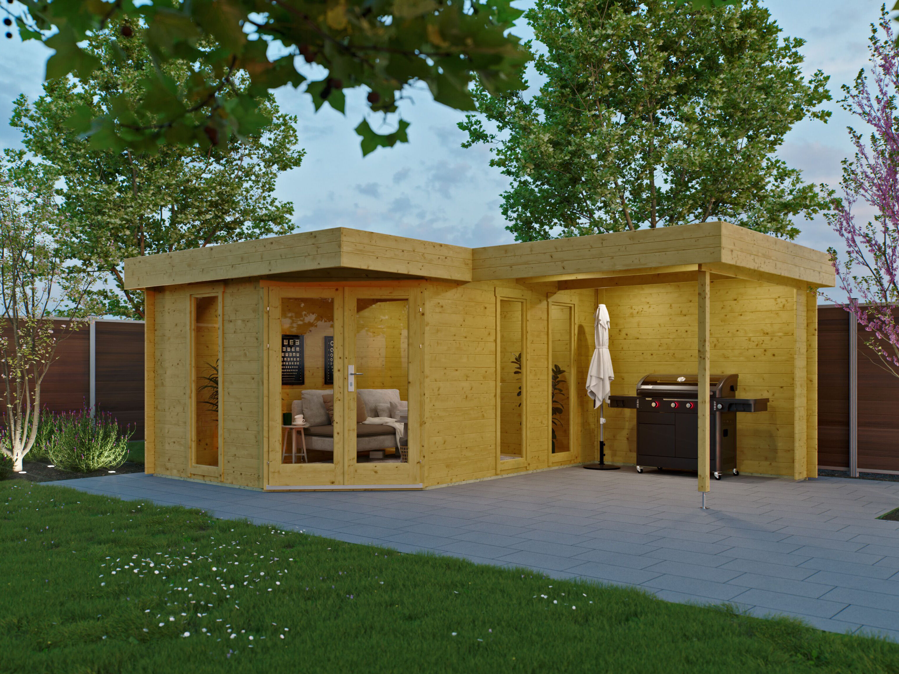 Fjordholz 5-Eck Gartenhaus Modell Miro 28| Rabatt: 26%|6x5m