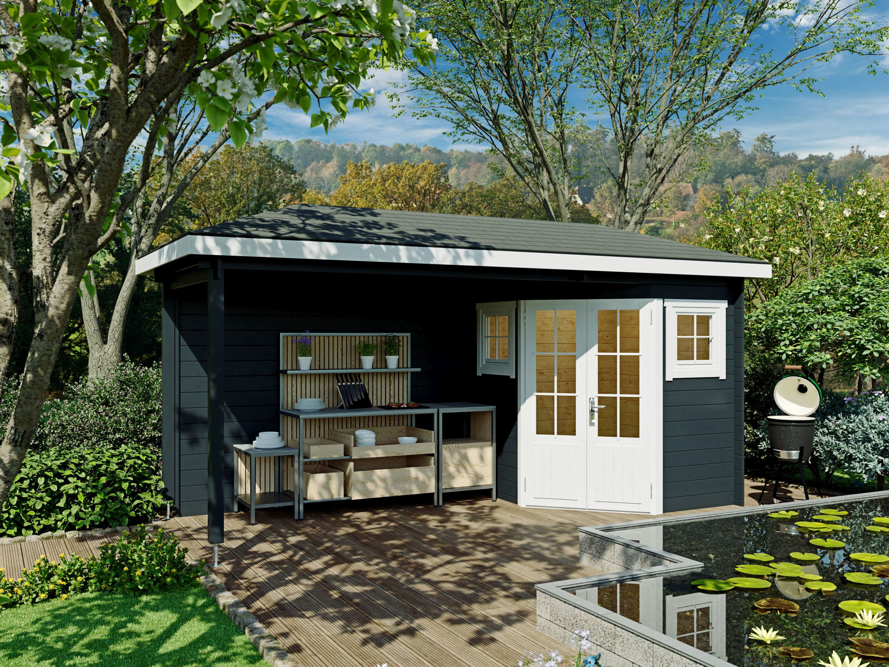 Fjordholz 5-Eck Gartenhaus Modell Evelyn 1C