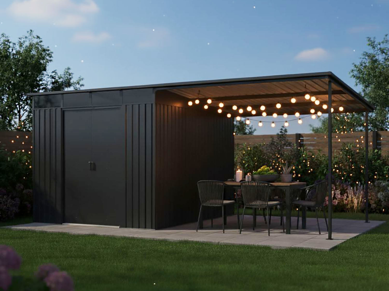 Metall Gerätehaus Modell Lübeck 12,36 m² Rabatt: 38 %