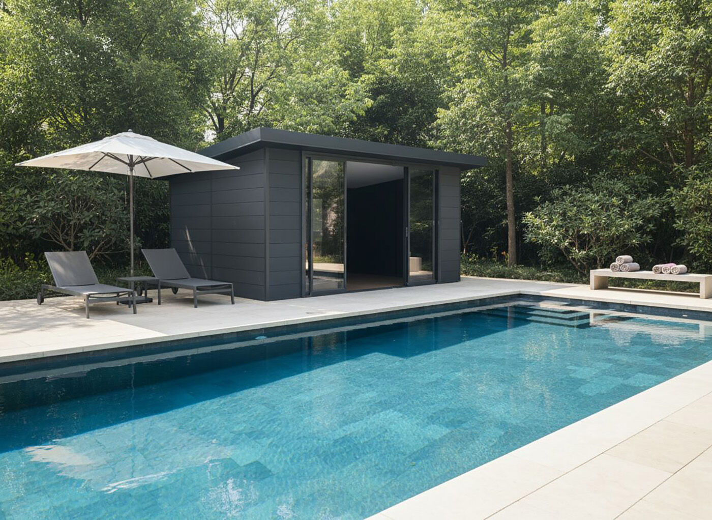 WPC Gartenhaus Modell Poolhouse 17,80 m² |Rabatt: 16 %