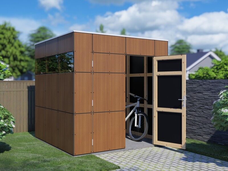 HPL Design Gartenhaus Größe 1 Italian Walnut
