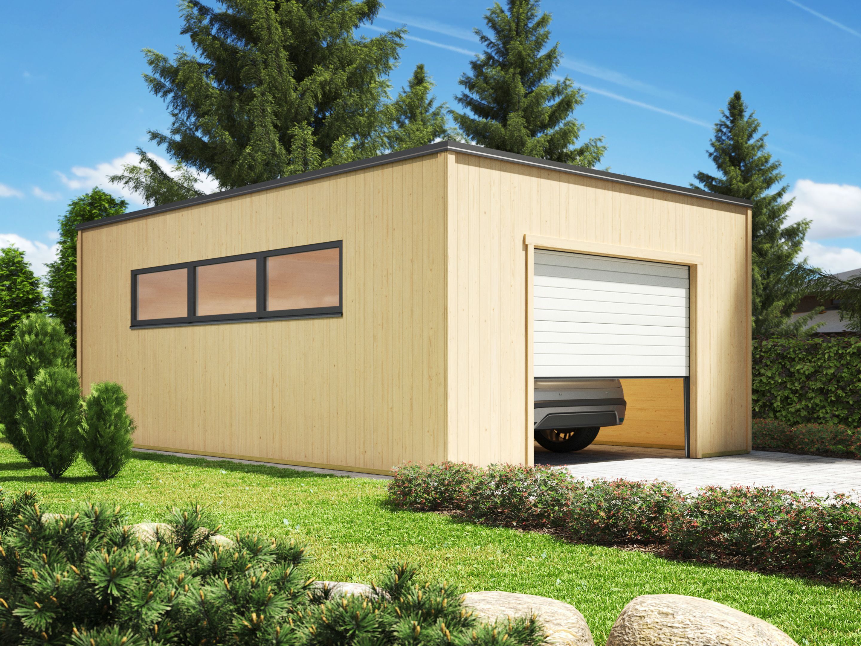 Fjordholz Holzgarage Modell Q-Bic 34 B