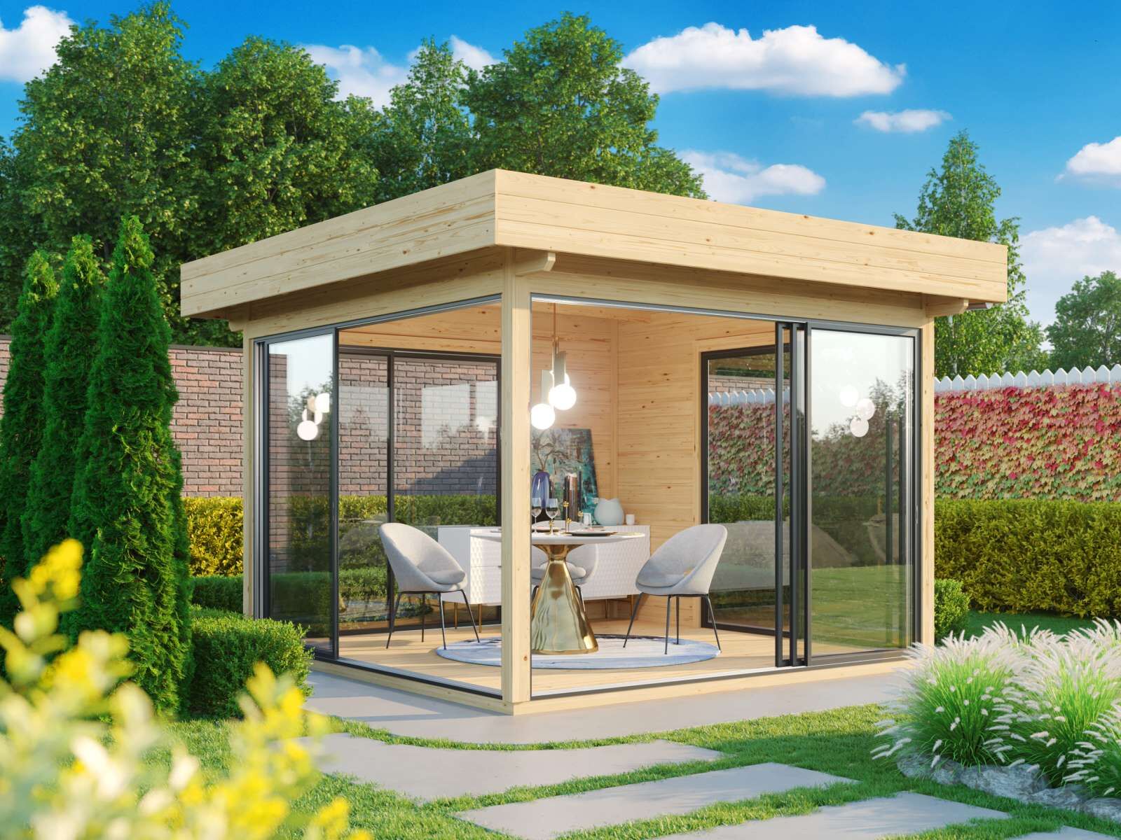 47+ Glas Pavillon Winterfest Rund, Komplett transparent, winterfest