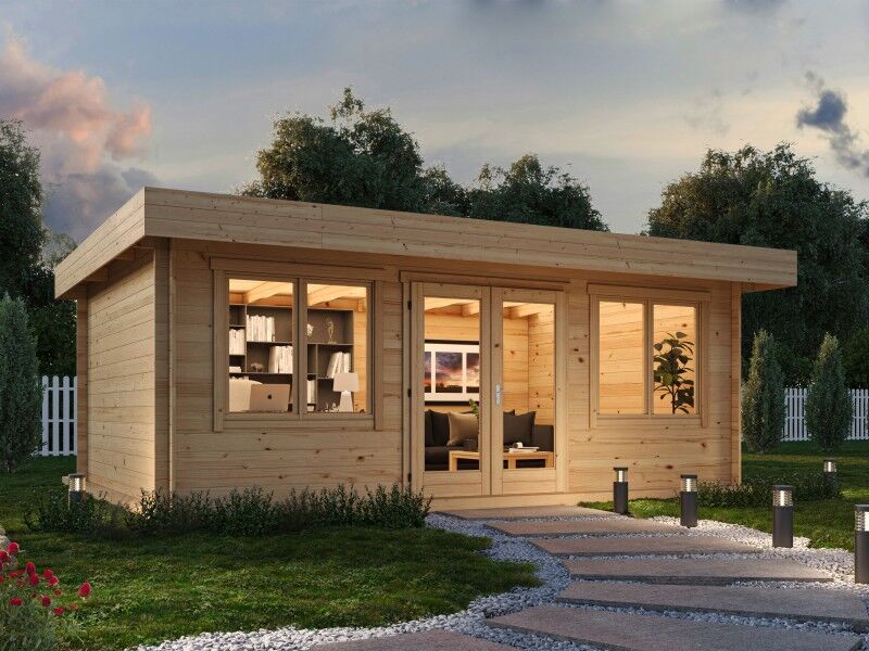 Fjordholz Flachdach Gartenhaus Modell Lino 28