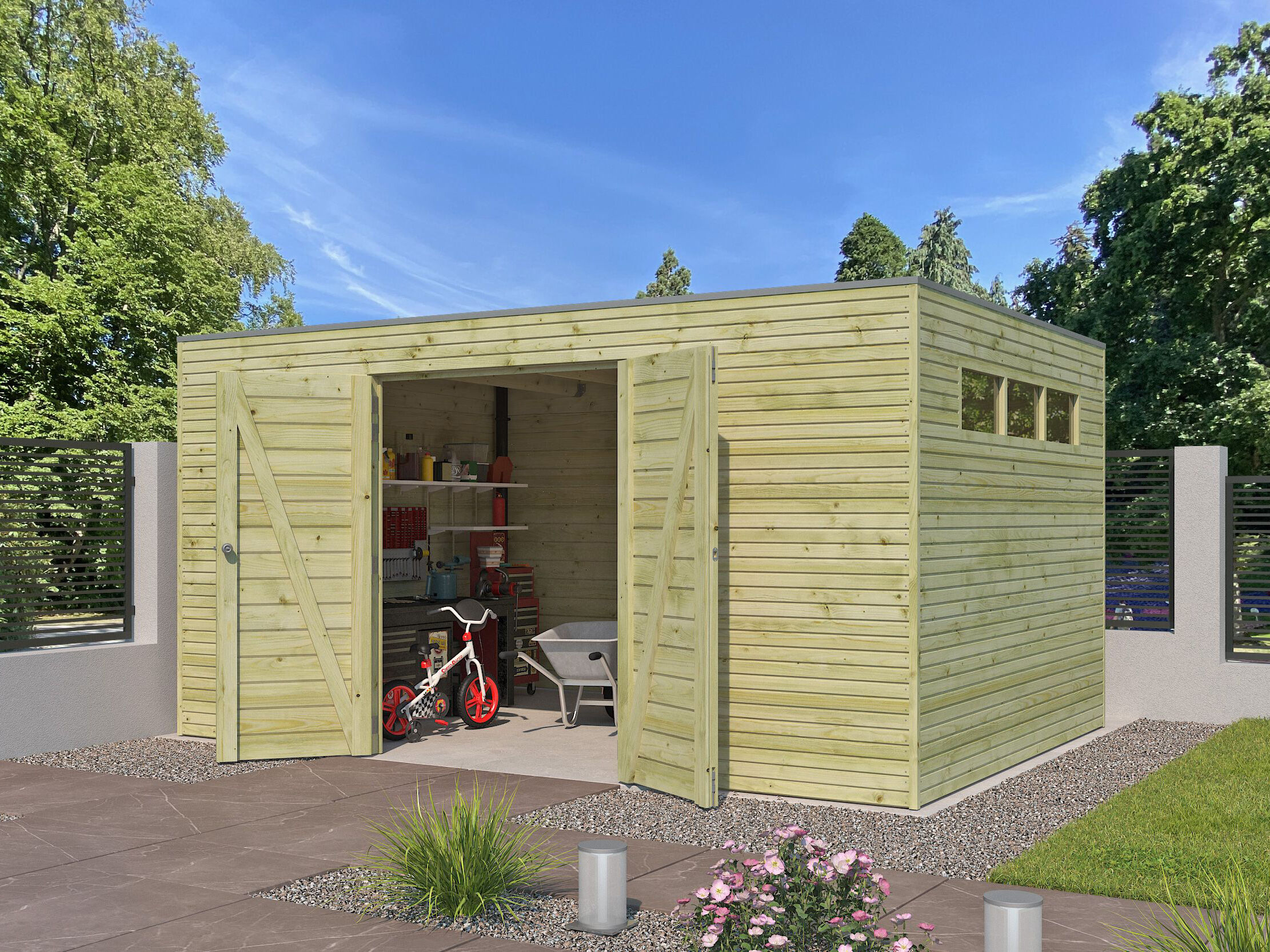 Gartenhaus Modell QB-Line 12,60 m² Rabatt: 26 %