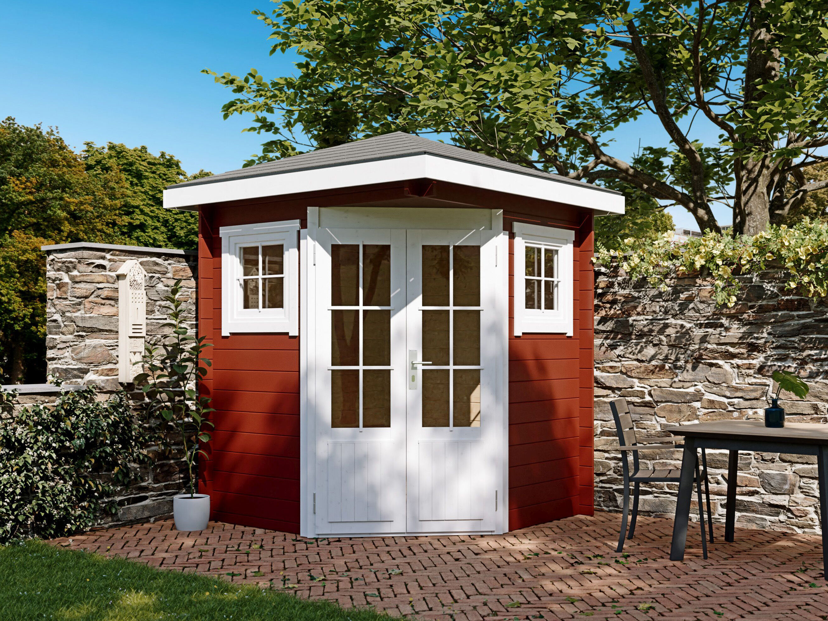 Fjordholz 5-Eck Gartenhaus Modell Evelyn 1A