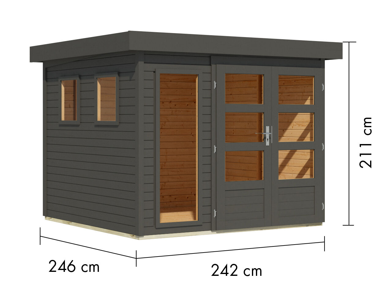 25% Discount! Pultdach Gerätehaus Modell Siiraa 3.5