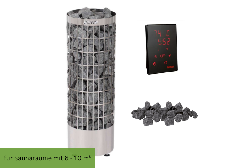 Harvia Saunaofen Cilindro Steel 7 kW mit externer Steuerung Harvia CX 110