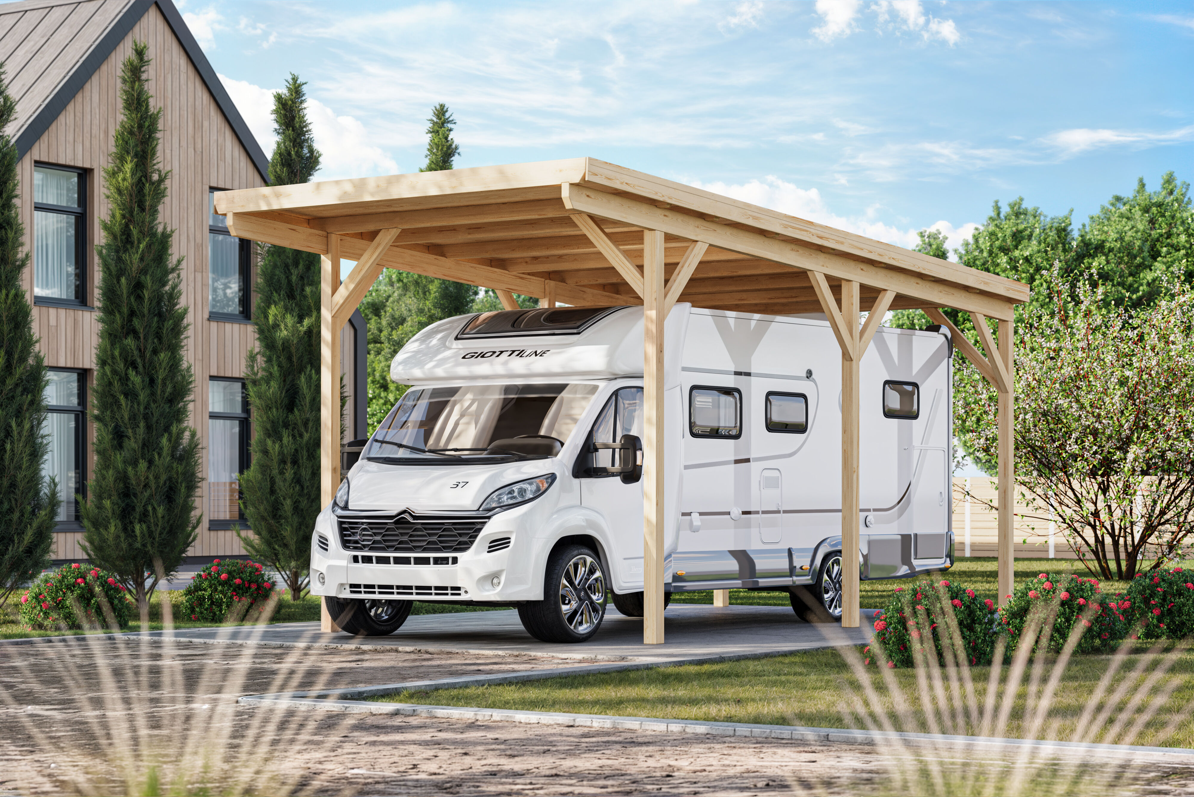 Fjordholz Carport Modell X Womo