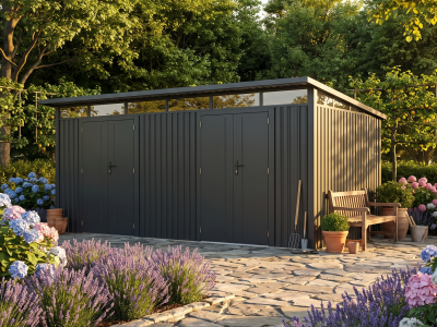 Metall Gerätehaus Modell Skylight 2-Raum 15,18 m²