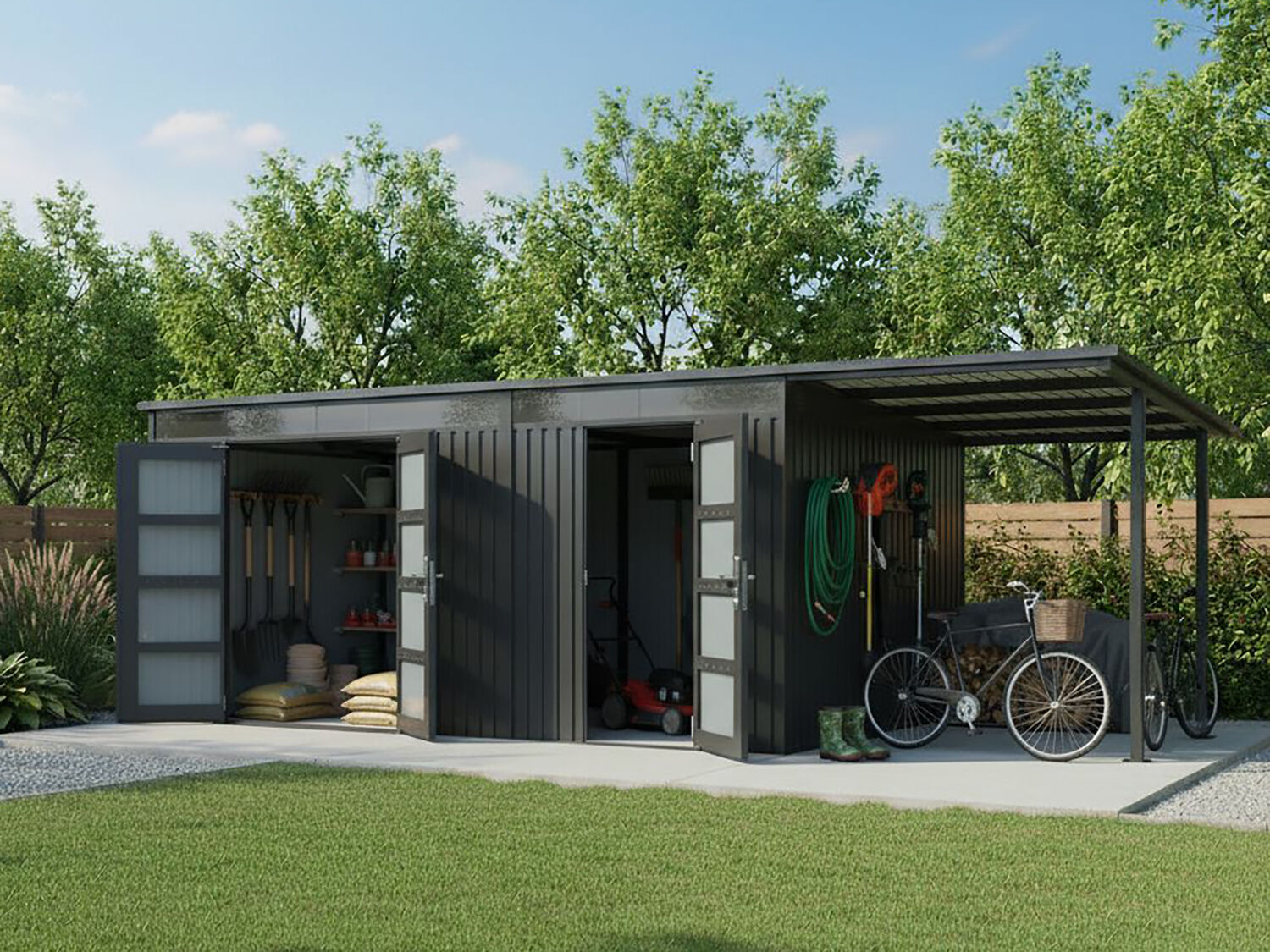 2-Raum Metall Gerätehaus Skylight Duo Plus 18,10 m Rabatt: 31 %