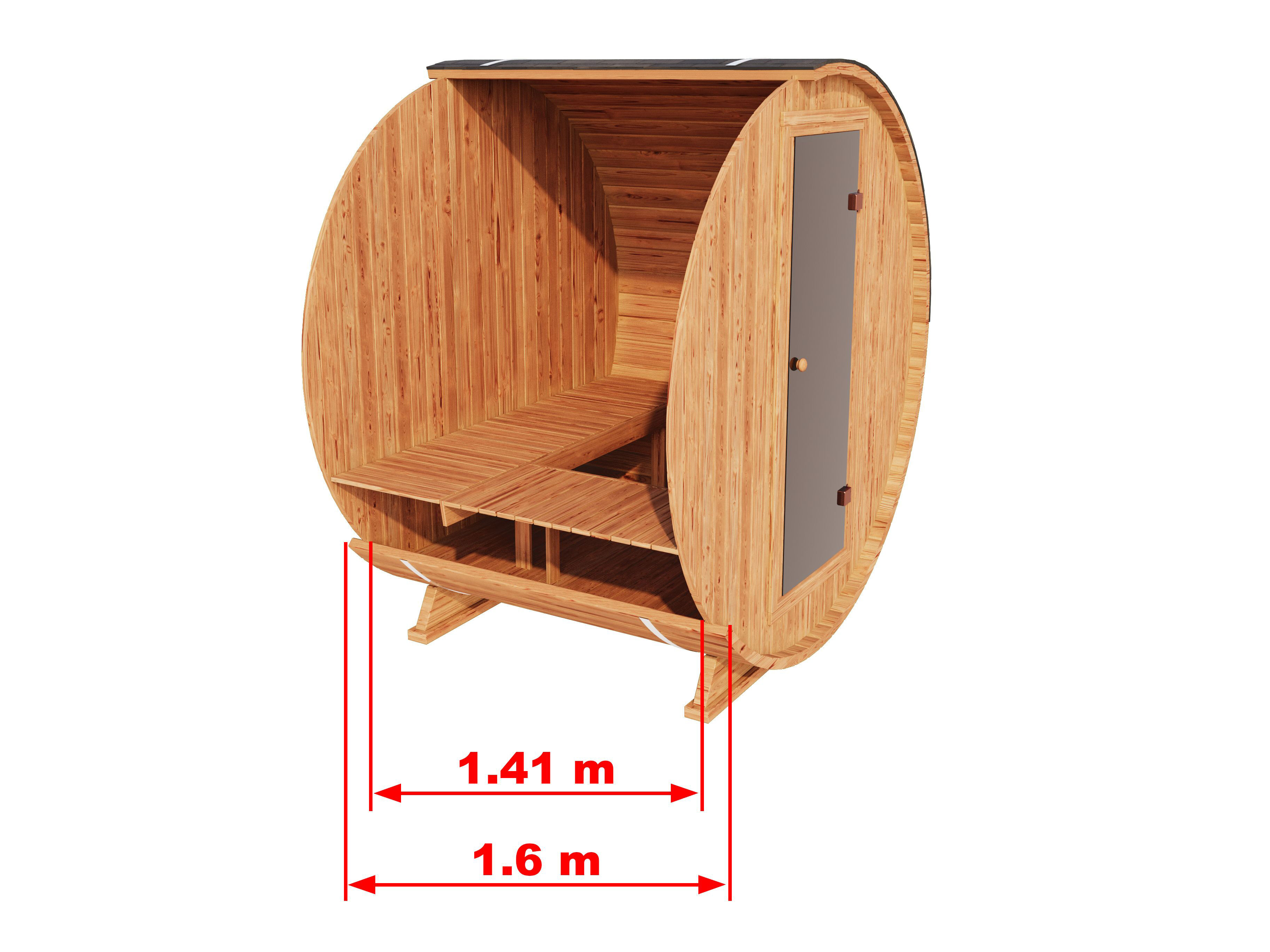 Fjordholz Fass-Sauna Modell Mini Luxe...