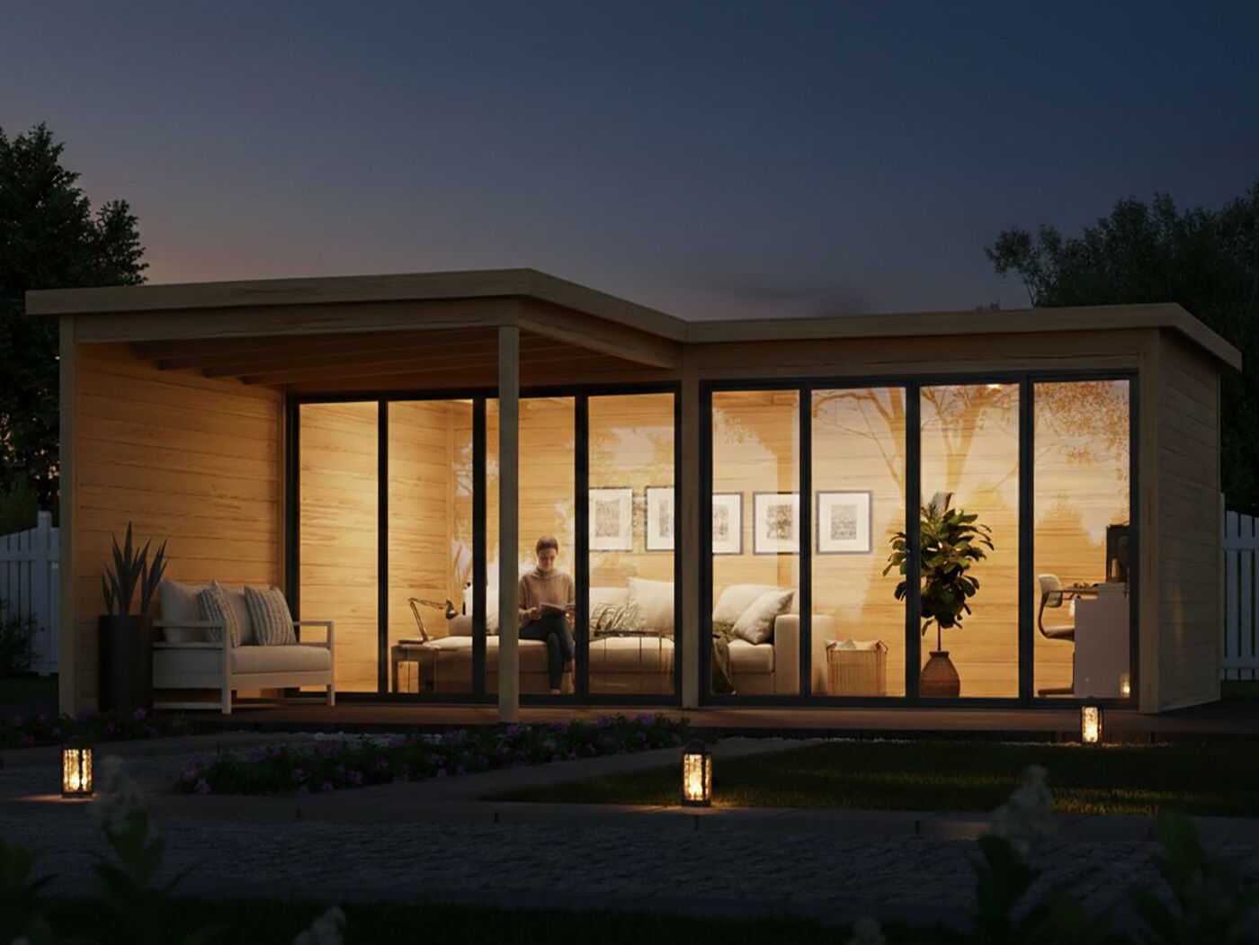 24% billiger ! Fjordholz Gartenhaus Modell Office IsoSlide 9 VD