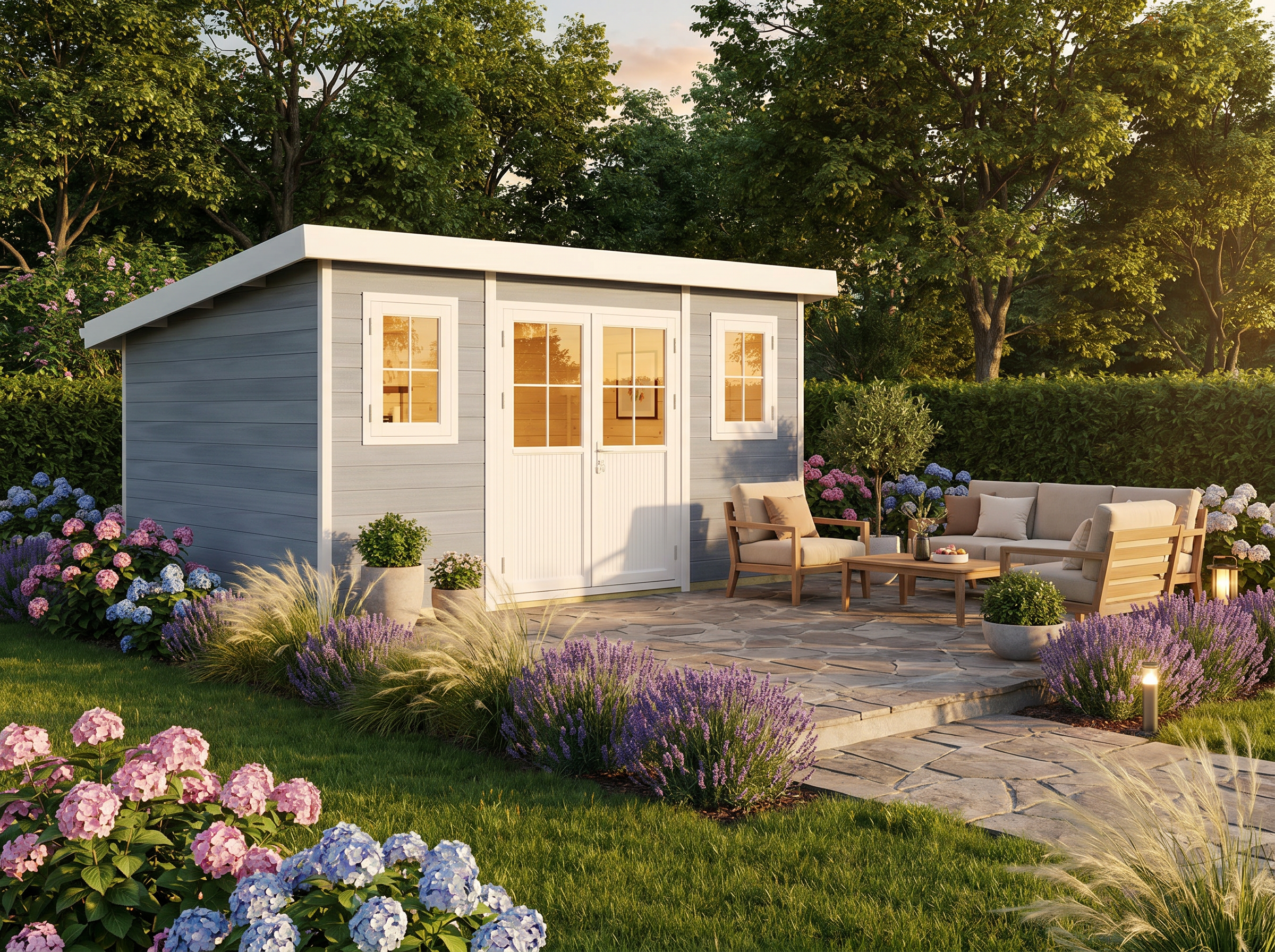 30% Rabatt ! WPC Gartenhaus Modell Nexo White 11,28 m²