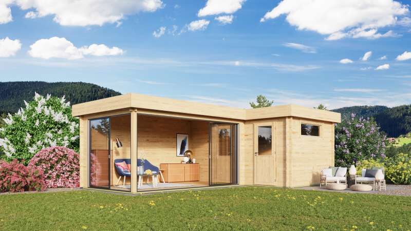 Gartenhäuser in LForm aus Holz kaufen